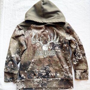 Red Head Kids Camouflage Hoodie With Antler Graphic Size S (6-7)